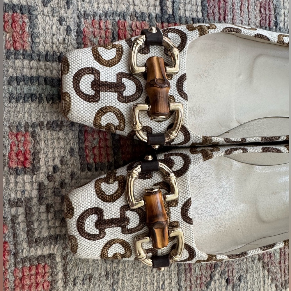 Authentic Gucci Horse bit Canvas Flats - Picture 2 of 8